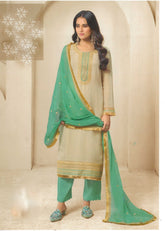 Ambarlyn Womens Partywear Salwar Kameez  Jacquard Organza Silk Embroidered